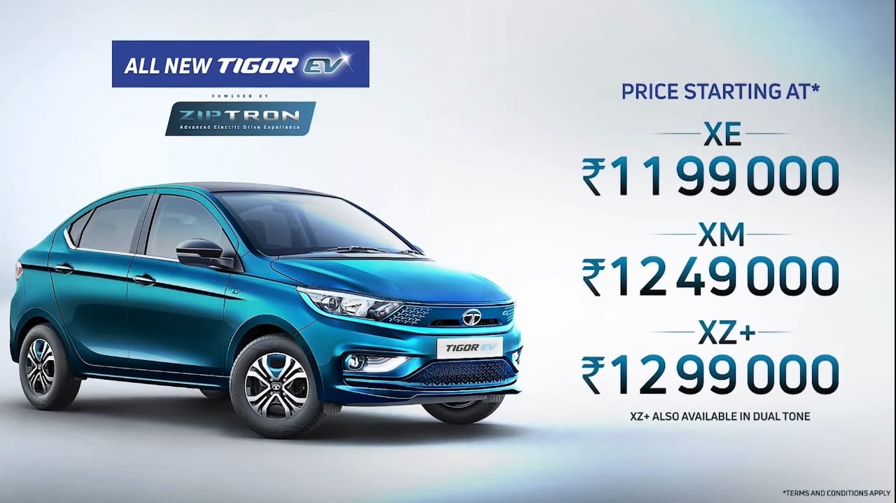 75 hp electric motor ന്റെ കരുത്തുമായി Tata Tigor. പരിഷ്കരിച്ചത് പഴയ 41Hp മോട്ടോർ.